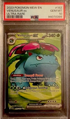 Pokémon Venusaur EX Holo Ultra Rare TCG Card 182/165 Scarlet & Violet 151 PSA 10