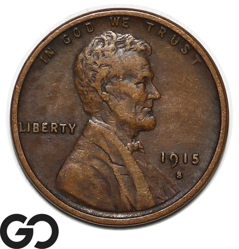 1915-S Lincoln Cent Wheat Penny, XF Better Date San Francisco Issue