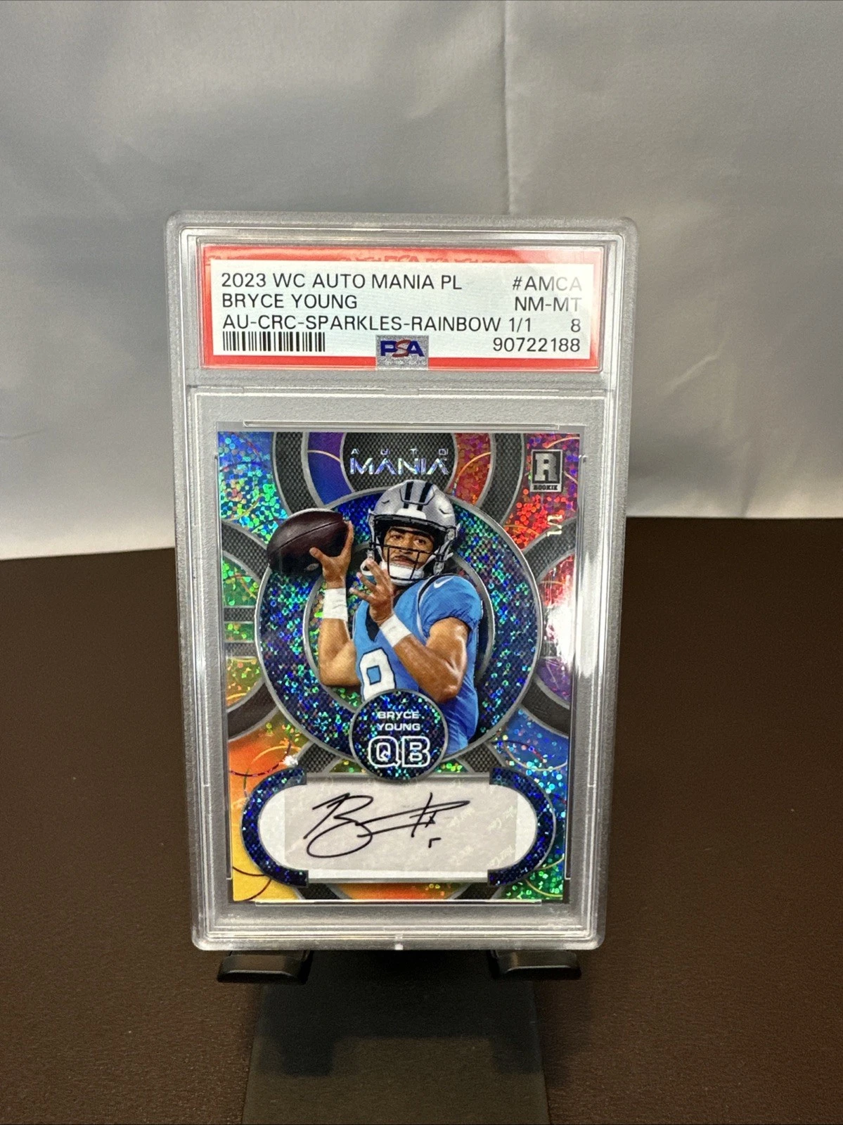 Bryce Young Wild Card Auto Mania Pro Look Autographs #AMCA Circle-Sparkles-Rainbow 1/1