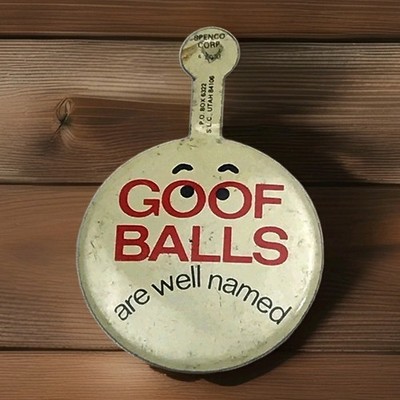 SPENCO CORP Vintage Fold Over Button Goof Balls Humorous Pin Collectible