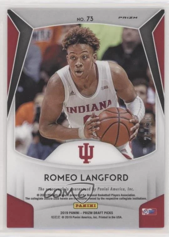 2019-20 Panini Prizm Draft Picks Carolina Blue /30 Romeo Langford Rookie Auto RC - Image 2 of 2