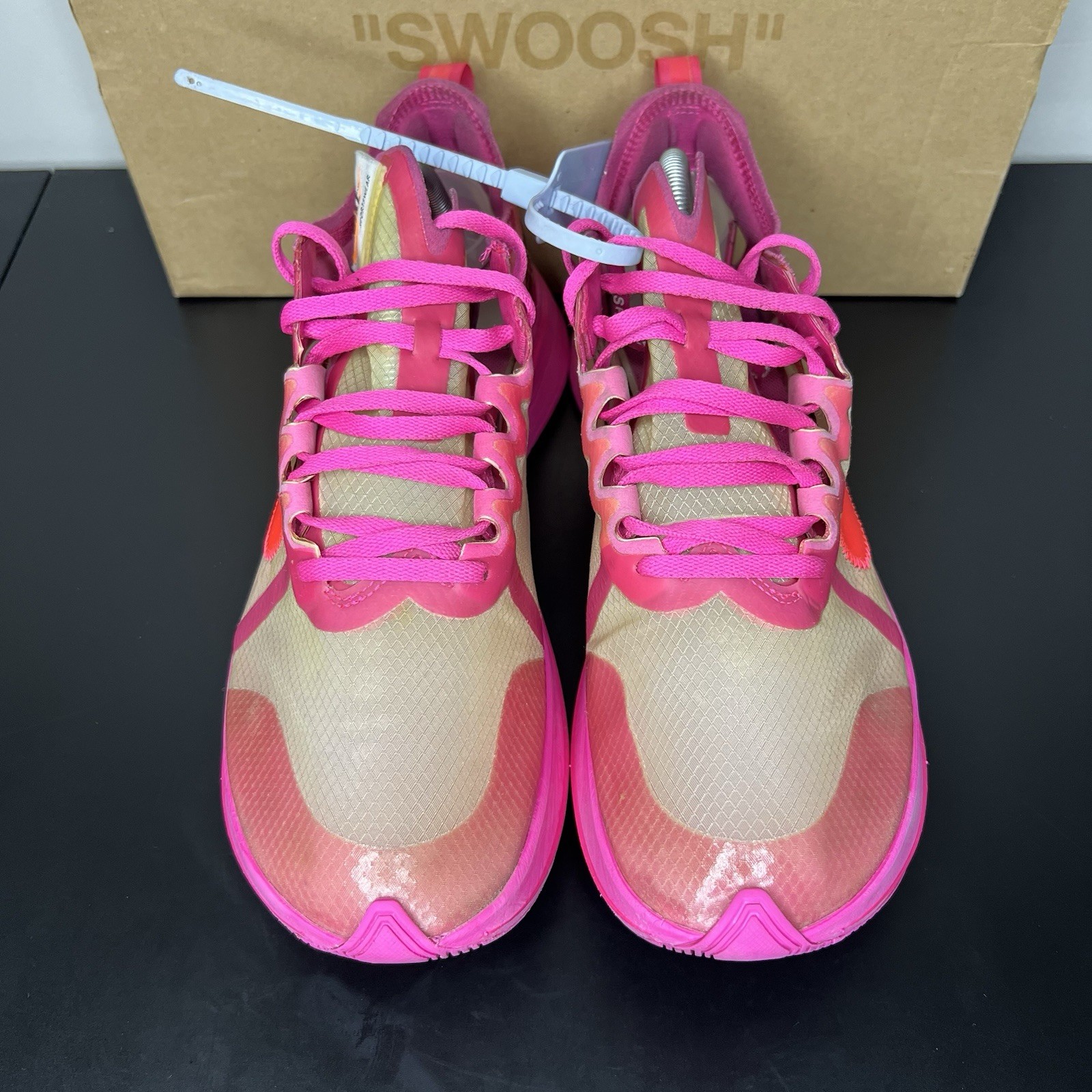 OFF WHITE X NIKE Taglia 10 5 Nike Off White x Zoom Fly SP rosa tulipano