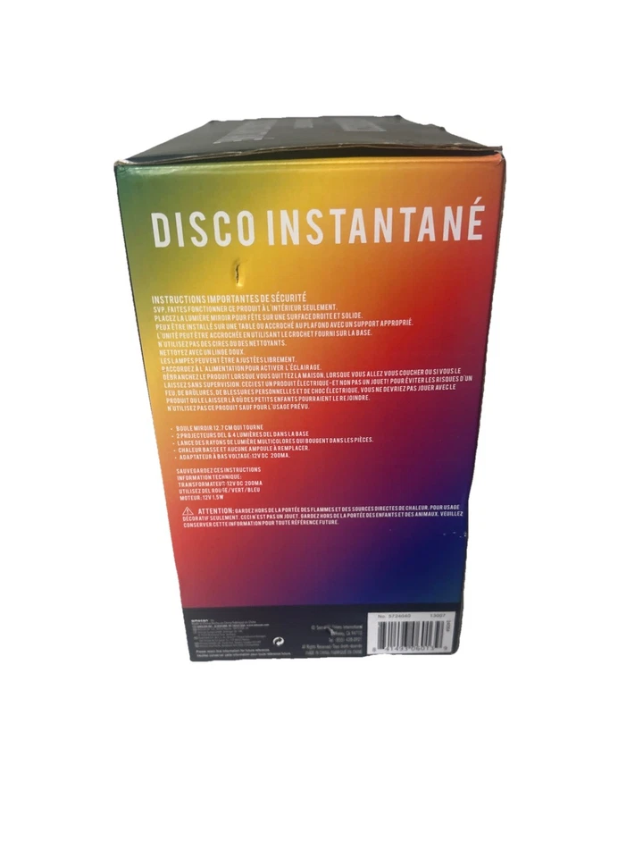 Instant Disco Spinning Mirror Ball 16 Multcolored Leds All In 1 Disco Light Kit - Image 2 of 4
