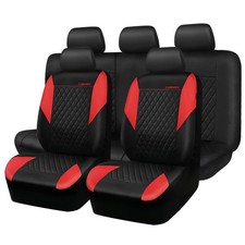 Red Leather Seat Covers Full Setuniversal Quilting Pretty Girly Car Seat Cover W