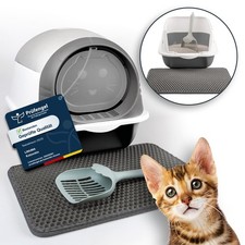 Katzenklo mit Deckel & Matte Haubentoilette Katzen WC Katzentoilette offen