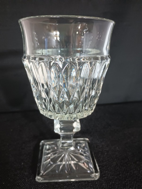 Vintage Indiana Glass MT. VERNON Clear Wine/Water Pedestal GOBLET