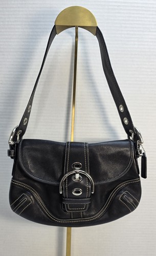 Coach Mini Soho Shoulder Bag Black Smooth Leather D06D-F10188