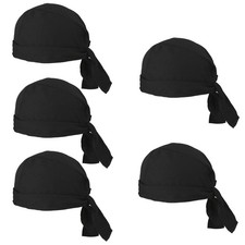5 PCS Black Chef Hat Tie Back for Men Women,Adjustable 1-5,