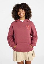 Weekend Academy Girl  s Graphic Hoodie Tunic Length Maroon Size Medium 8 NWT