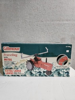 NWTs Gilmour Traveling Die-cast Metal Red Lawn Tractor Sprinkler 4010G XL Lawns