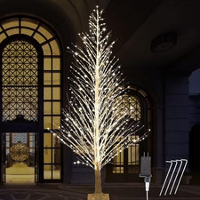 7FT LIGHTED BIRCH TREE 1000 LED FAIRY WARM LIGHTS WITH TWINKLING LIGHTS