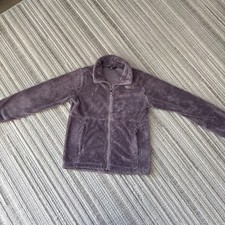 The North Face Girls Light Purple Full Zip Sherpa Jacket Size L 14/16 Fuzzy