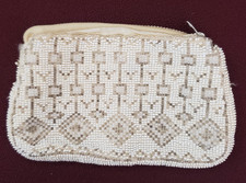 Vintage Glass Bead Edwardian Evening Clutch Bag Purse READ