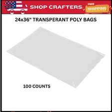 100pcs Clear 24 x 36 Poly Bags ULINE  1MIL thick Best Quality Flat Open Top bags