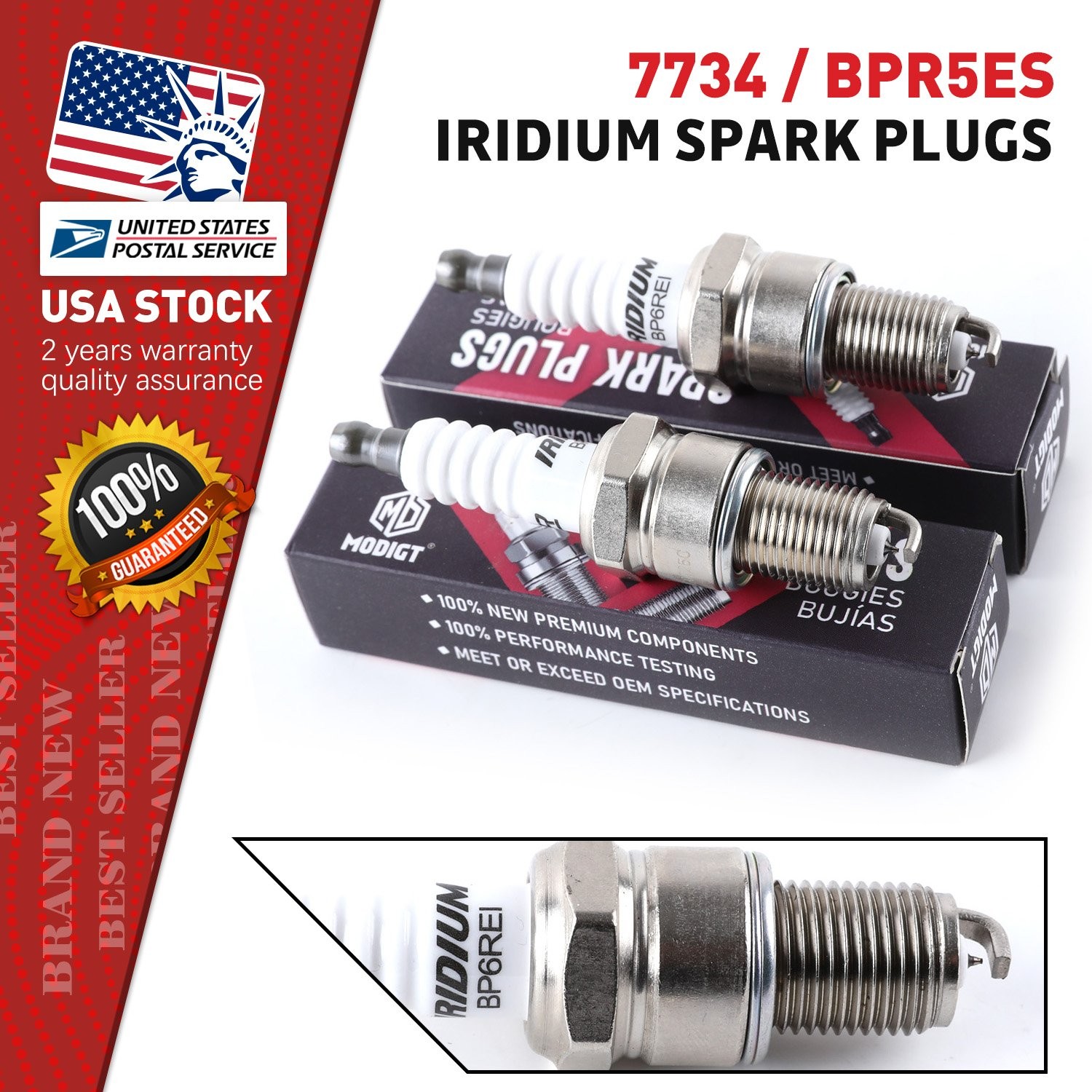 2 Pcs OEM Replacement For NGK 7734 / BPR5ES Premium Iridium IX Spark Plugs NEW