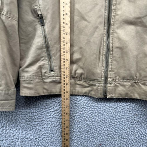 LL Bean Jacket Mens Medium Beige Brown Canvas Fleece Lined Bomber Detroit Chore - Picture 8 of 14