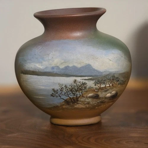 Weller Pottery Dickensware Scenic Vase MINT