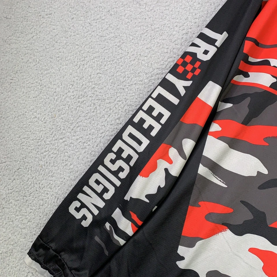 Troy Lee Designs Shirt Mens 2XL Red Black Camo Jersey Motocross MTB Biker MTX - Imagem 3 de 4