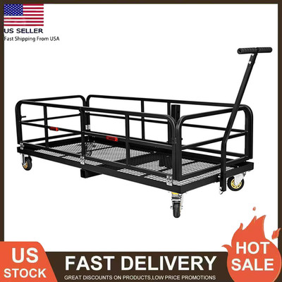 60'' Folding Trailer Hitch Mount Cargo Carrier Basket Rear Luggage Rack w/ Wheels