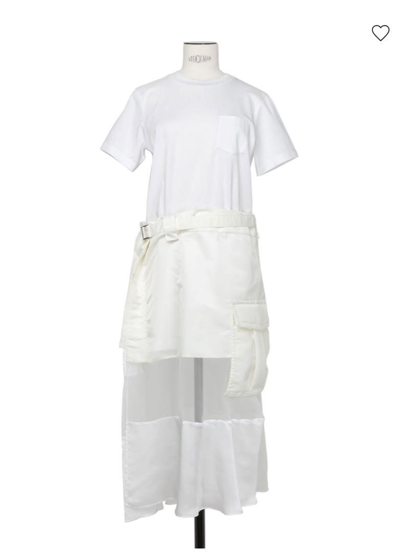 ✴︎ sacai Cotton Jersey Dress 新品未使用タグ付き Sacai Dress Cotton Jersey Dress with tags Short sleeves