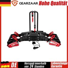 E-Bikes Fahrradträger für Anhängerkupplung 2 Fahrräder 60kg Vormontiert Schwarz