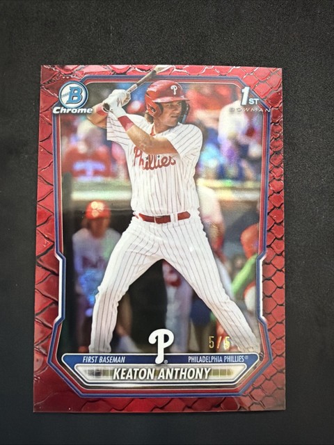 2026 Bowman Chrome - Keaton Anthony 1st Bowman Reptilian Red Refractor 5/5