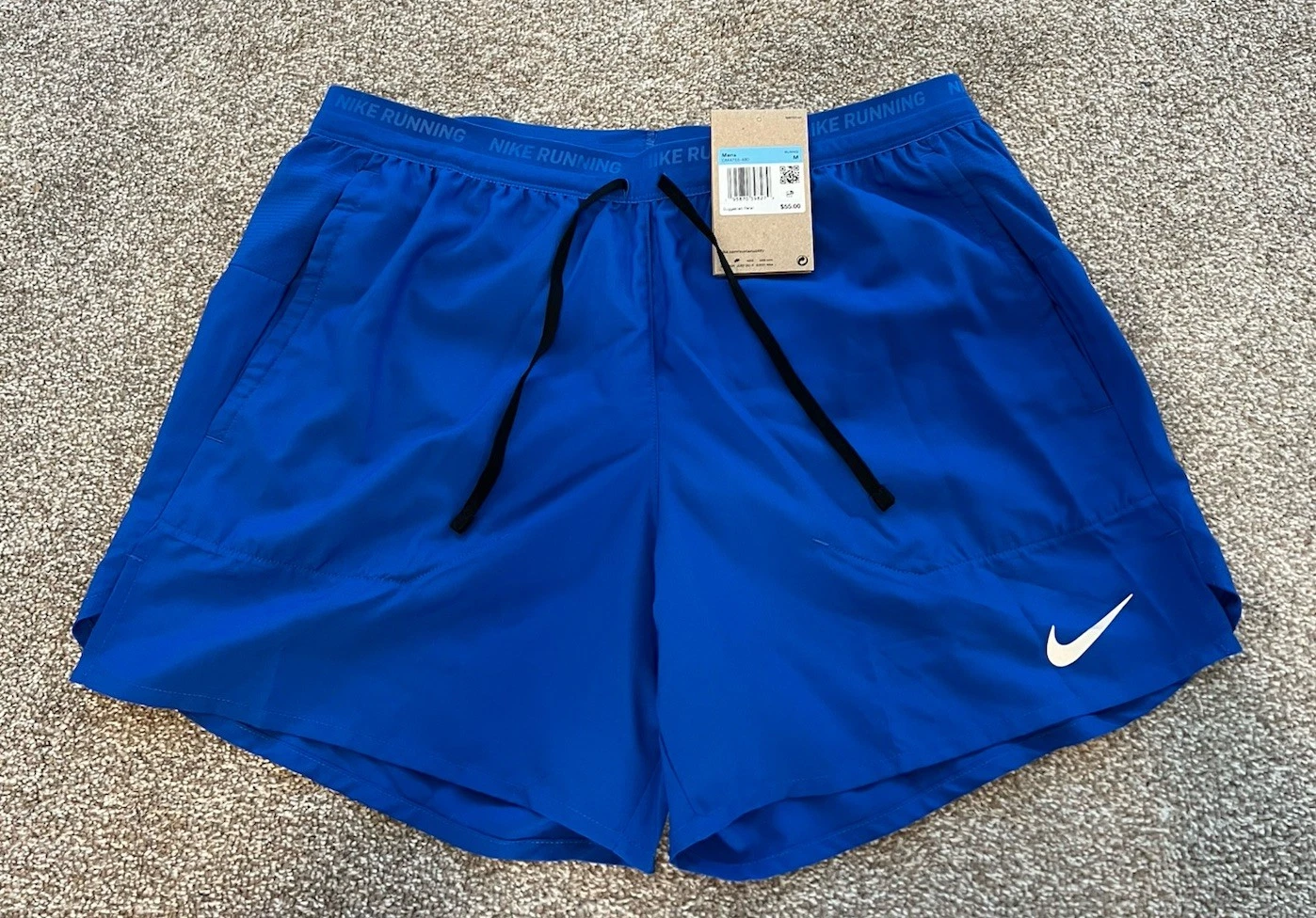 NWT Nike Stride Dri-Fit Men's Brief Lined Running Training 5" Shorts Blue Medium