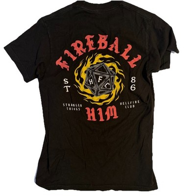 Stranger Things Netflix Hellfire Club HFC FIREBALL HIM ST 86 RARE T-shirt SM