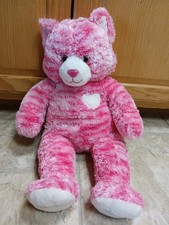 Rare Build A Bear Glittery Kitty Cat Pink Plush Stuffed Animal