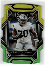 Alex Leatherwood 2021 Panini Select #286 Rookie Raiders Green Yellow Die Cut RC