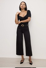 Good American Good Waist Palazzo Crop Jeans   Black NWT  Size 2 26 