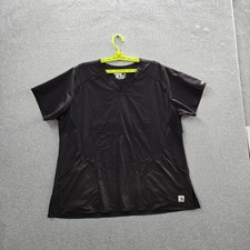 Carhartt Men Scrub Top XL Black Logo Modern Fit Short Sleeve