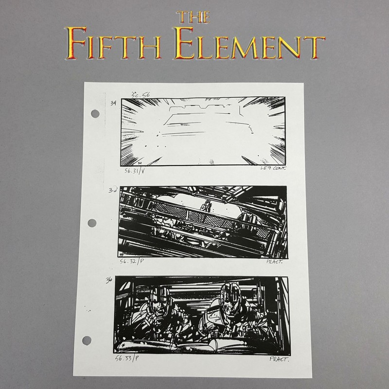 Image 18 of The Fifth Element - Production Used Storyboard, Leeloo Escape 56 34-36, COA