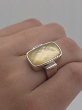 Mother Of Pearl 925 Sterling Silver Ring Size 9