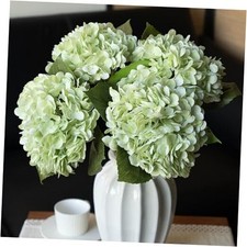 4PCS Artificial Flowers Large Hydrangeas Flowers Latex Bouquet 4Pcs Light Green