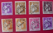 ** FRANCE - 8 Timbres préoblitérés type Paix n° 70 71 72 73 74 75 76 77 **