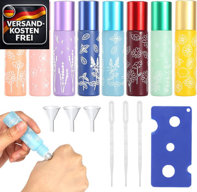 Roll-on Flasche 10ml Glas ätherische Öle Nachfüllbar Reisegröße kraftvoller Vers