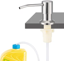 Soap Dispenser for Kitchen Sink, Built in Sink Soap Dispenser (Brushed Nickel), 