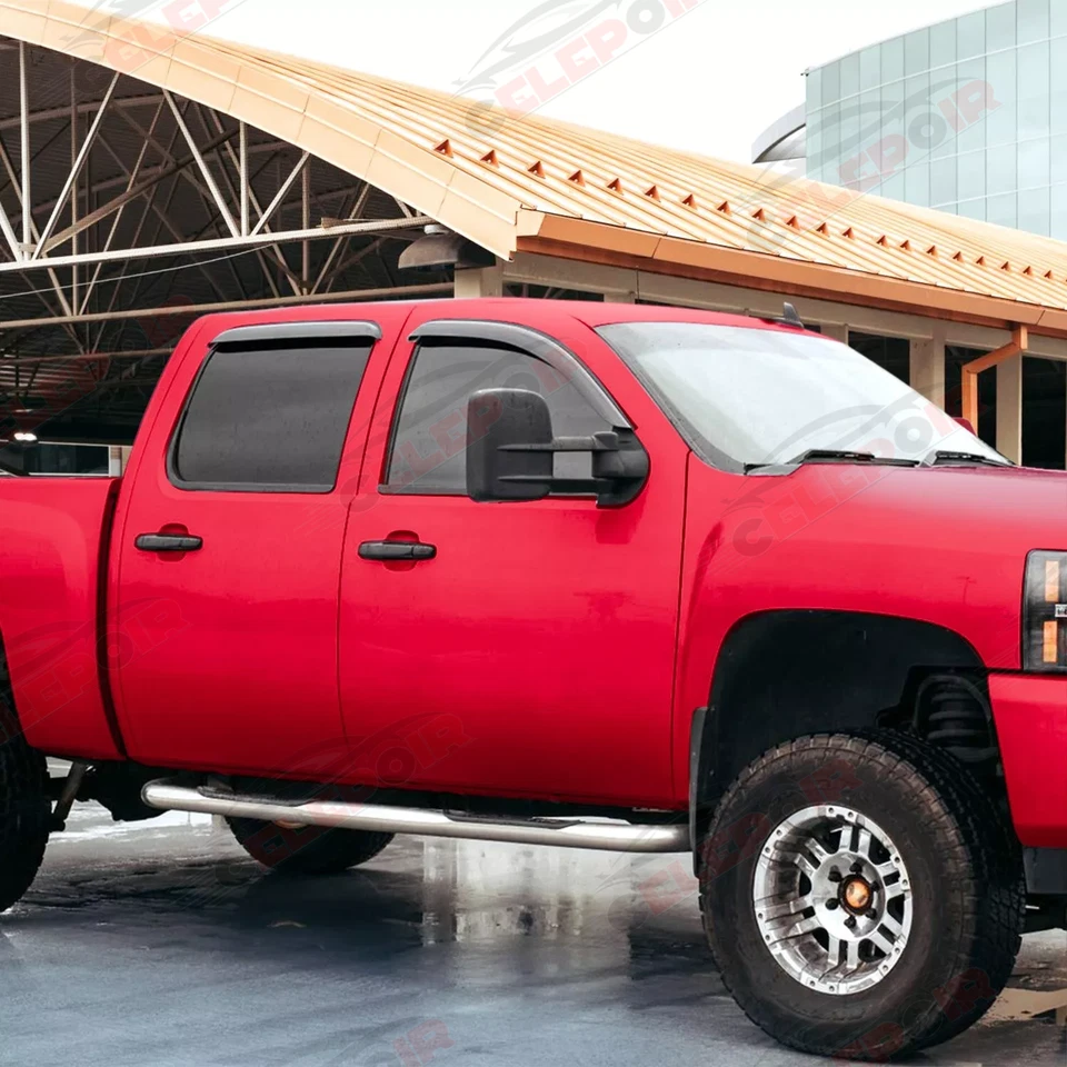Genuine 2007-2013 Chevy Silverado Sierra Crew Cab Window Visors Sun Rain Guards - Image 3 of 4