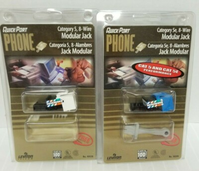 Leviton Quick Port Cat 5 and Cat 5E Performance Modular Jack Blue and White