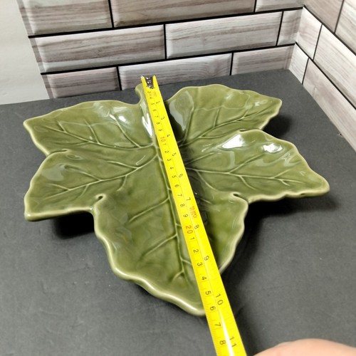 Pair (2) Pottery Barn Maple Leaf Plates 10" Green Salad/ appetizer Plates  - Bild 6 von 7
