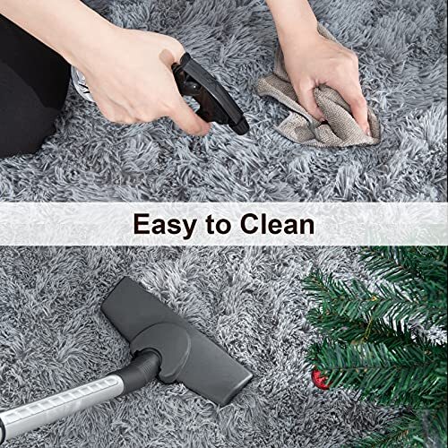 Super Soft Shaggy Rugs Fluffy Carpets, Indoor Modern Plush Area 8x10 Feet Grey - Picture 5 of 7