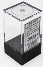 Chessex Small Display Box Clear w/ Black Lid - Holds Dice Mini Figures 1x1x2
