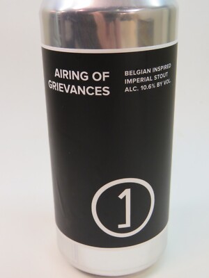 Craft BEER Empty Can ~ UNE ANNEE Brewery Airing of Grievances Stout ~ Niles, IL