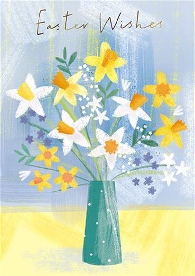Daffodil Easter Card Floral Illustration - Traditional Greeting Card Made in UK