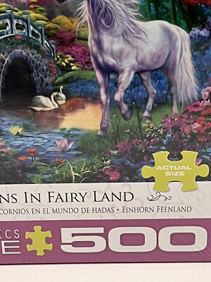 New Large Piece Unicorns In Fairyland Jigsaw Puzzle Oversized 500