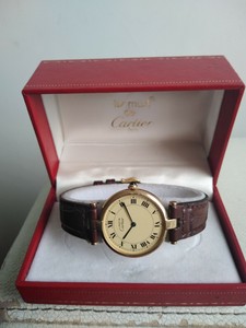 MUST DE CARTIER VERMEIL QUARTZ ARGENT 925 PLAQUE ORG20M NUMBERS ROMANS 100%SWISS | eBay