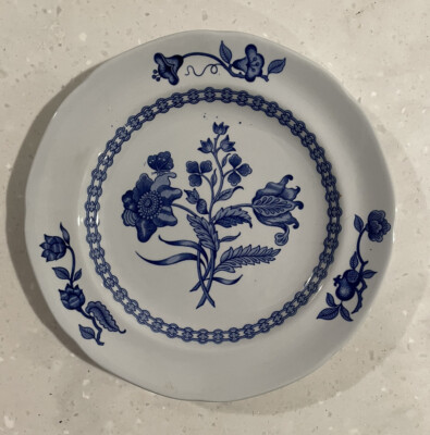 Vintage Spode Butter Plate 6  Blue &White Floral Palace Garden England FineStone