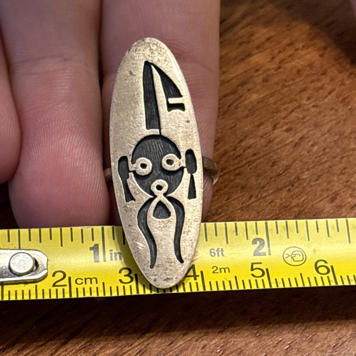 Clifton Mowa Hopi Sterling Silver Mud head Long Overlay Vintage