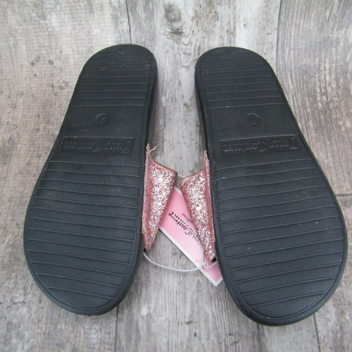 Girls JUICY COUTURE Melrose Ave Slides Slip-Ons Size 2M Sandals Pink Glitter - Picture 6 of 10